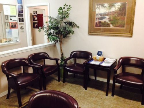 FAUX LEATHER ARM CHAIRS COLOR BURGUNDY, WAITING ROOM CHAIRS. $80/CHAIR.