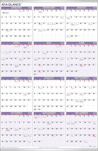 NEW AT-A-GLANCE 2015 Yearly Wall Calendar, 24 x 36 Inch Page Size PM12-28