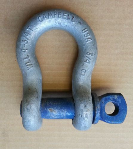 WLL 4-3/4T Clevis Galvanized Shackle Campbell USA, anchor, Dlink, Bolt 3/4&#034;