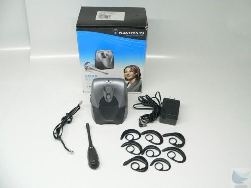 Plantronics cs55 wireless office headset system base w/ 2x headset for sale