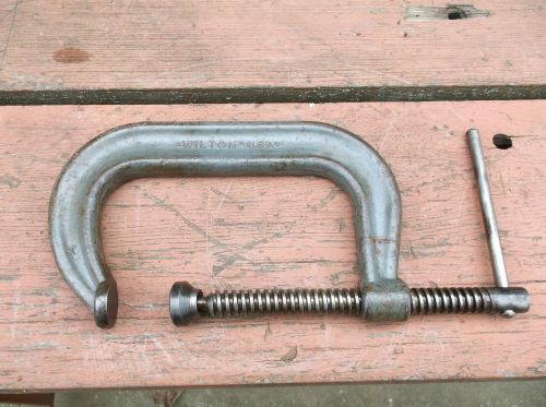 EXCELLENT LARGE WILTON 406 C CLAMP 6 1/2&#039;X 3 3/4  MADE IN USA FROM KANSAS ESTATE