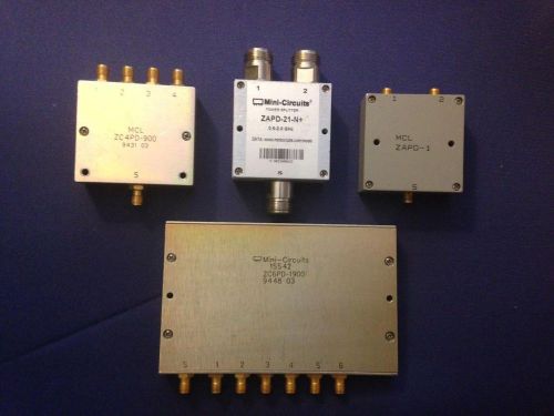Lot of 4 Mini-Circuits Splitter /Combiner ZC6PD-1900, ZAPD-1, ZAPD-21, ZC4PD-900