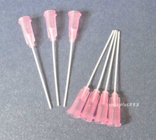 PP Blunt flexible dispensing needles syringe needle tips 1.5&#034; 200 pcs 20Ga Pink