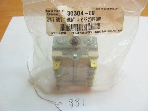 Lang 6 Heat Rotary Switch 2E30304-09 Rated 208-240 Volt #881