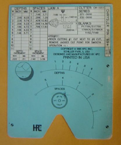 HPC 1200 C10 Code card  used  For  1968+ cars  Chrysler 5 Pin locks