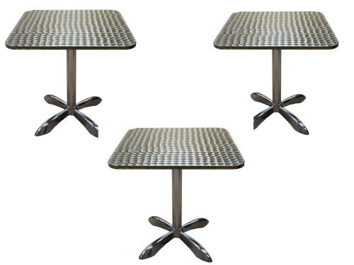 Set of 3 commercial restruant/ bar 27 1/2&#034; square aluminum tables. free shipping for sale
