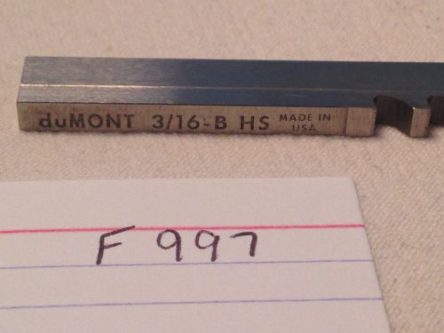1 USED duMONT Keyway Broach, 3/16-B HS. MADE IN USA  {F997}