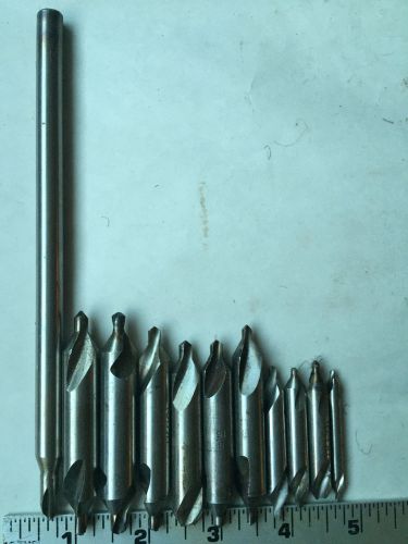 NICE ASSORTED LOT OF 11 CENTER DRILL(S) VARIOUS SIZES MACHINIST LATHE TOOLS