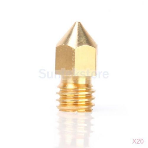 20xgolden 0.3mm m6 reprap 3d printer extruder nozzle for makerbot mk8 print head for sale