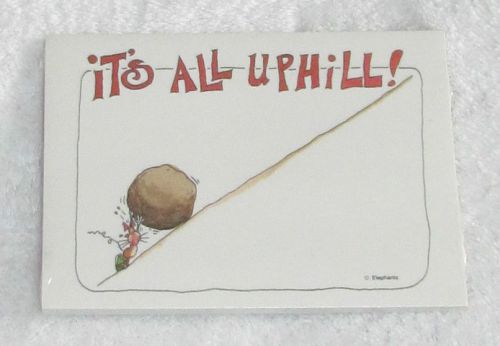 NEW! VINTAGE ELEPHANTZ POST-IT BRAND NOTES &#034;IT&#039;S ALL UPHILL!&#034; 40 SHEETS MICE