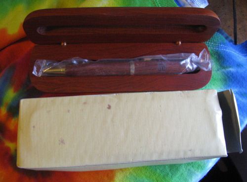 OLD ROSEWOOD BALLPOINT BALL POINT PEN AND REAL WOOD CASE fyi IN BOX
