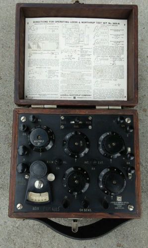 Leeds &amp; Northrup 5430-A Test Set Galvanometer In Oak Case WWII ERA