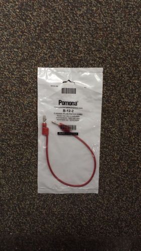 Pomona b-12-2 stacking banana plug patch cord, red 12&#034; - new! for sale
