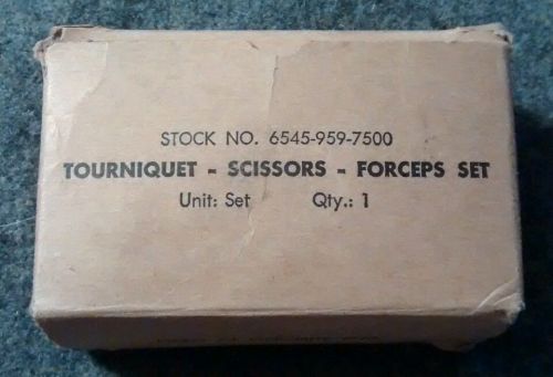 Vietnam Era Trauma Kit - Tourniquet Scissors Forceps Set