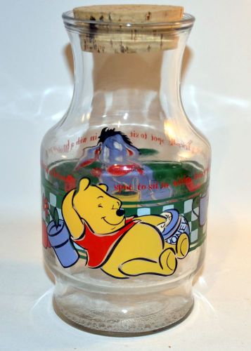 Vintage Anchor Hocking Winnie The Pooh Juice Pitcher Jar