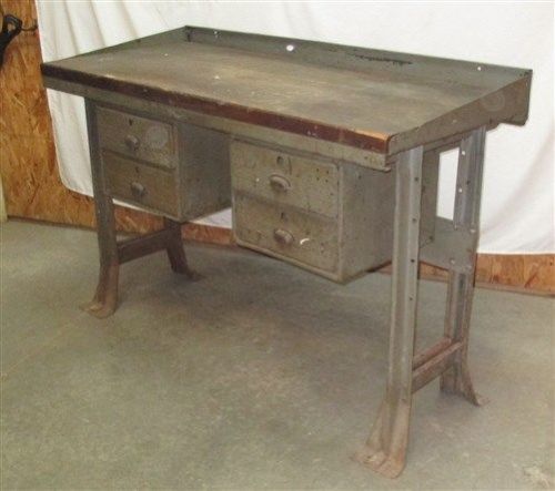 Industrial Kitchen Island Bench Wood Table Top Wood Metal Cast Iron Base Counter