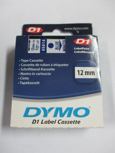 DYMO Self-Adhesive D1 Standard Tape 1/2-inc, Blue print on White, 23ft (45014)