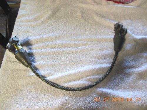 Alloy sling chain industries steel cable / crosby end 5/16 - 3/8 / 25-1/2&#034; long for sale