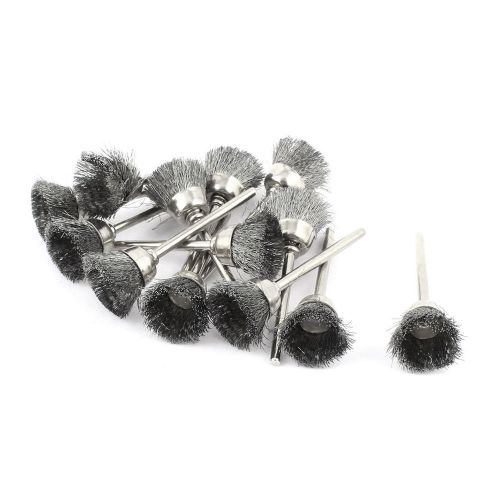 13 Pcs 3mm Shank 15mm Cup Dia Stainless Steel Polishing Brush for Rotary Tool