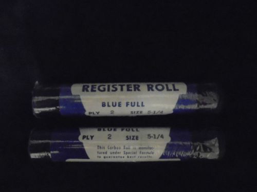 (2) Vintage Blue Full Register Carbon  Rolls 2 Ply Size 5-1/4