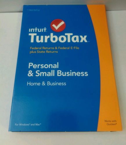 Intuit turbotax personal and small business 2014 w 5 federal e-files windows/mac for sale
