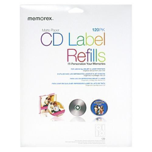 NEW MEMOREX 00424 CD LABELS REFILLS FOR EXPRESSIT LABEL DESIGN STUDIO SOFTWARE,