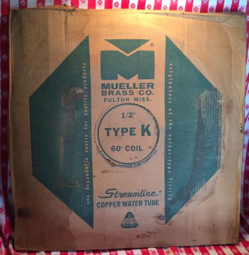 Mueller 1/2&#034; Water Type K 60&#039; Coil Copper Tube