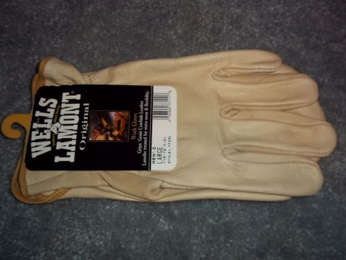 Wells Lamont Cowhide Leather Lanolin treated Gloves Size Large NEW Style 1123L