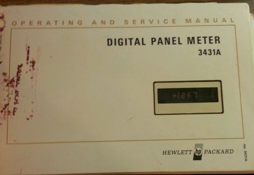 Operating service manual digital panel meter 3431A HP Hewlett Packard