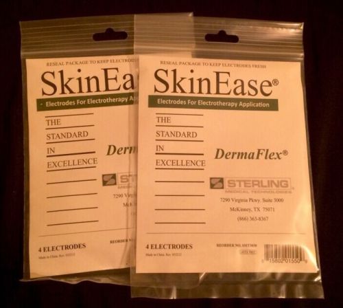 Skin Ease Electrodes for Electrotherapy. 8 Pieces Total In 2 Packages Sealed
