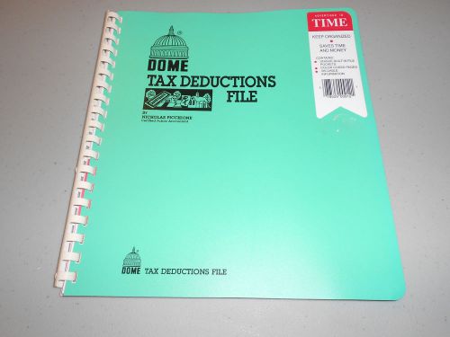 Dome Tax Deduction File Book - No.912 - 9-3/4&#034; x 11&#034; - GREEN Cover