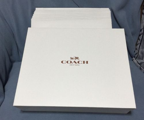 Lot of 10 COACH Gift Boxes White Brown Box 19&#034; x 15.5&#034; x 5.5&#034;