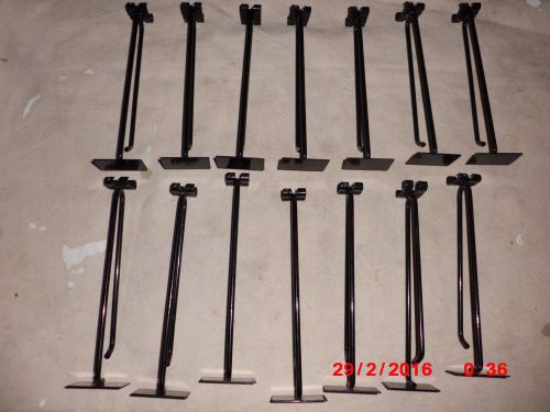 Lot of (14)  BLACK SHELF HOOK WITH PRICE TAG HOLDER