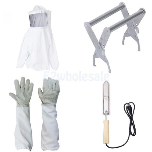 Beekeeping jacket +electric honey extractor stainless steel hot knife us plug for sale