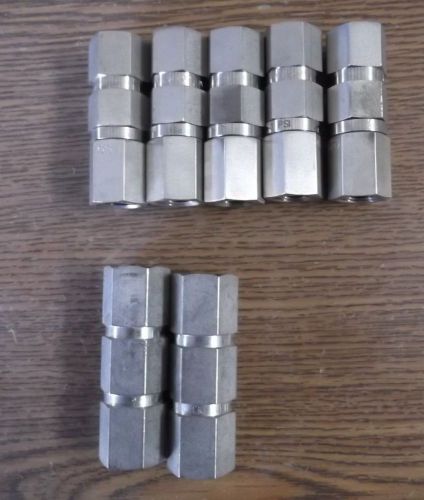 7 swagelok / nupro stainless steel check valves 1/4&#034; fnpt  1 psi for sale