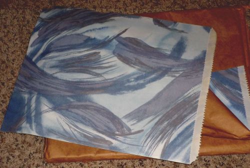 40 Gift / Merchandise Paper Bags 12 x 15 Pretty Blue Printed Design