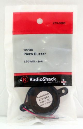 Radioshack 273-0060 12VDC Piezo Buzzer New 3.0 - 28VDC - 5mA