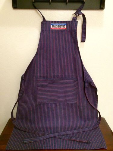 Paris Bistro Apron Blue &amp; Red Striped Kitchen Grill Cook Chef Cooking Baking