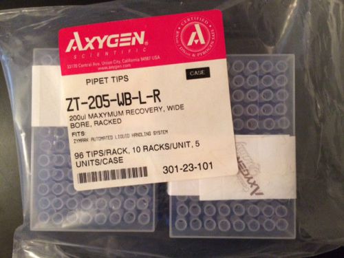Axygen ZT-205-WB-L-R, Pipet Tips, 200uL Max. Recovery, 2 Racks of 96 Tips Each