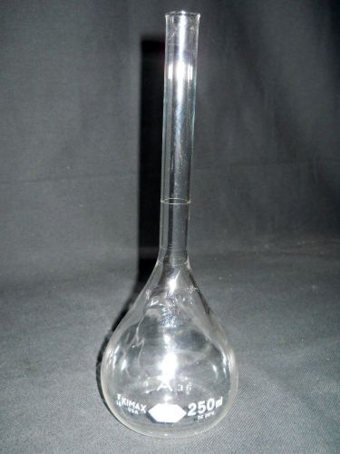 Kimble kimax 250ml class a glass tc volumetric flask w/ fire-polished neck for sale