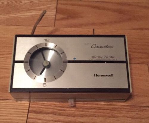 Vintage Honeywell Chronotherm Thermostat W/ Clock Midcentury Retro Old