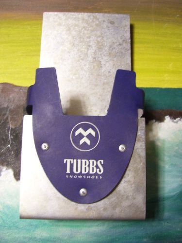 Tubbs Snowshoes Brochure Rack Holder Hanging Aluminum Plastic 9 Inches Tall