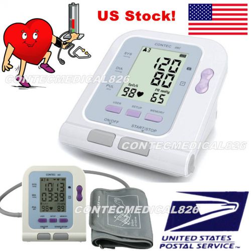 LCD Digital Memory Blood Pressure Monitor &amp; Heart Beat pulse Meter software FDA