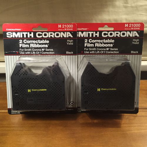 2 NIP Smith Corona Correctable Typewriter Ribbon H21000 Black 2 Per Pack 4 Total