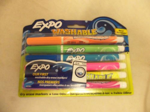 Expo washable bright dry erase markers pack of 6 new 1761203 low odor for sale