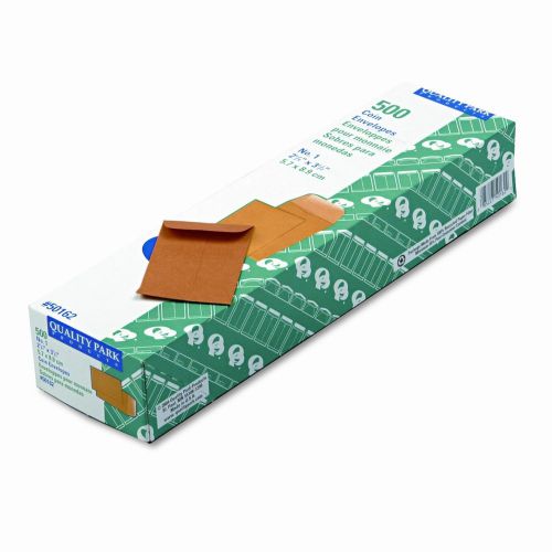 Quality park products kraft coin and small parts envelope, side seam, 500/box for sale