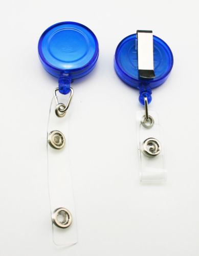 Blue Card ID Reel Badge Holder