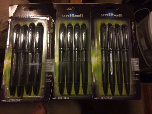 WOW- 12 New Uni-ball Jetstream 1.0 Bold ASSORTED Color Rollerball Pens BEST BUY!
