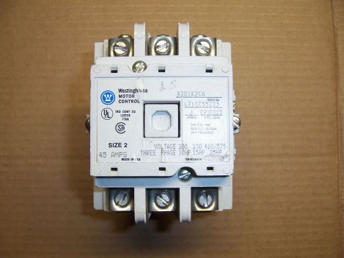 Westinghouse A201K2CA Size 2 Motor Control Contactor 45 Amp 575v 25 HP 120v Coil