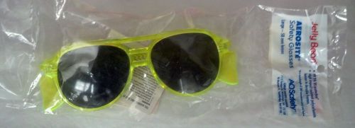 Neon Yellow Jelly Bean Safety Aerosite Glasses Sun Large Lens 21602 New in PKG
